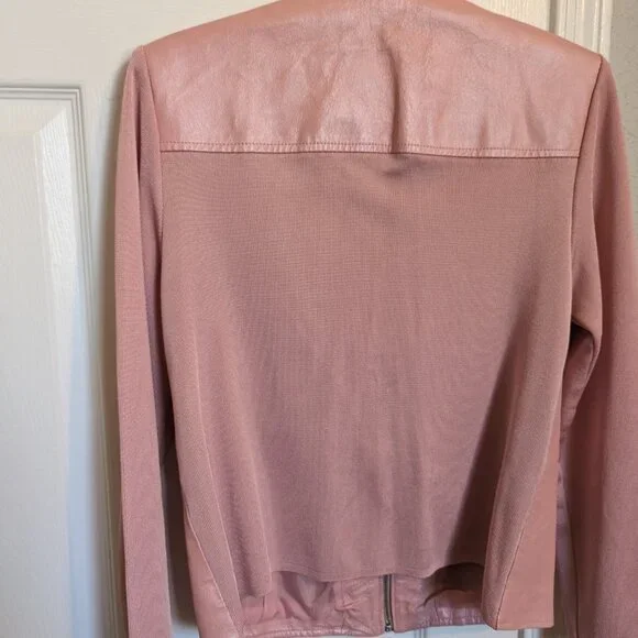 Pearl Pink STUDDED LEATHER & Knit Jacket! | M | Nygard | EUC - Picture 6 of 9